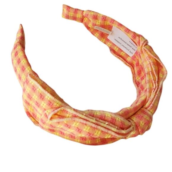 Anthropologie Accessories - Anthropologie Headband Knot Gingham Bow Knot Top NEW Tags